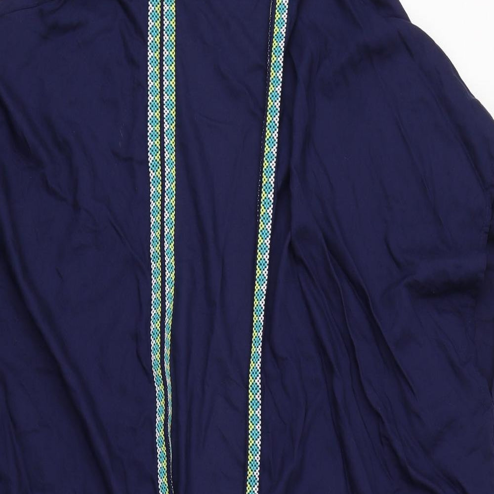 Evans Womens Blue Round Neck  Viscose Shrug Jumper Size 20