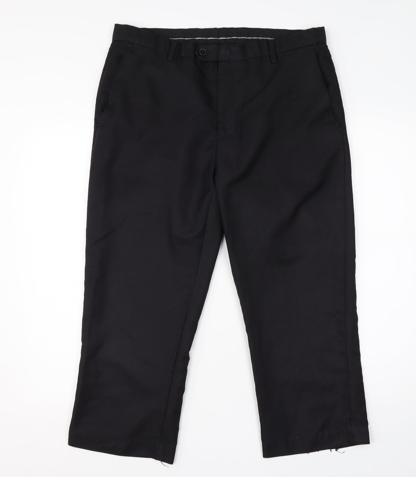 Mens UK Size 36 Cedar Wood State Regular Fit Dress Pants Black Trousers