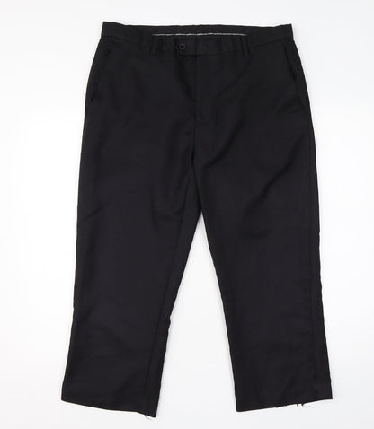 Mens UK Size 36 Cedar Wood State Regular Fit Dress Pants Black Trousers