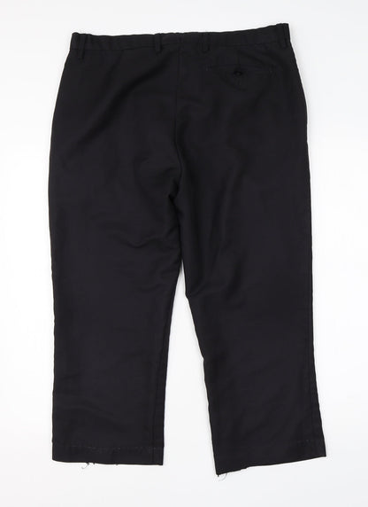 Mens UK Size 36 Cedar Wood State Regular Fit Dress Pants Black Trousers