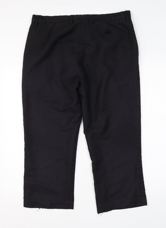 Mens UK Size 36 Cedar Wood State Regular Fit Dress Pants Black Trousers