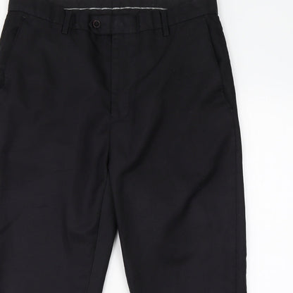 Mens UK Size 36 Cedar Wood State Regular Fit Dress Pants Black Trousers