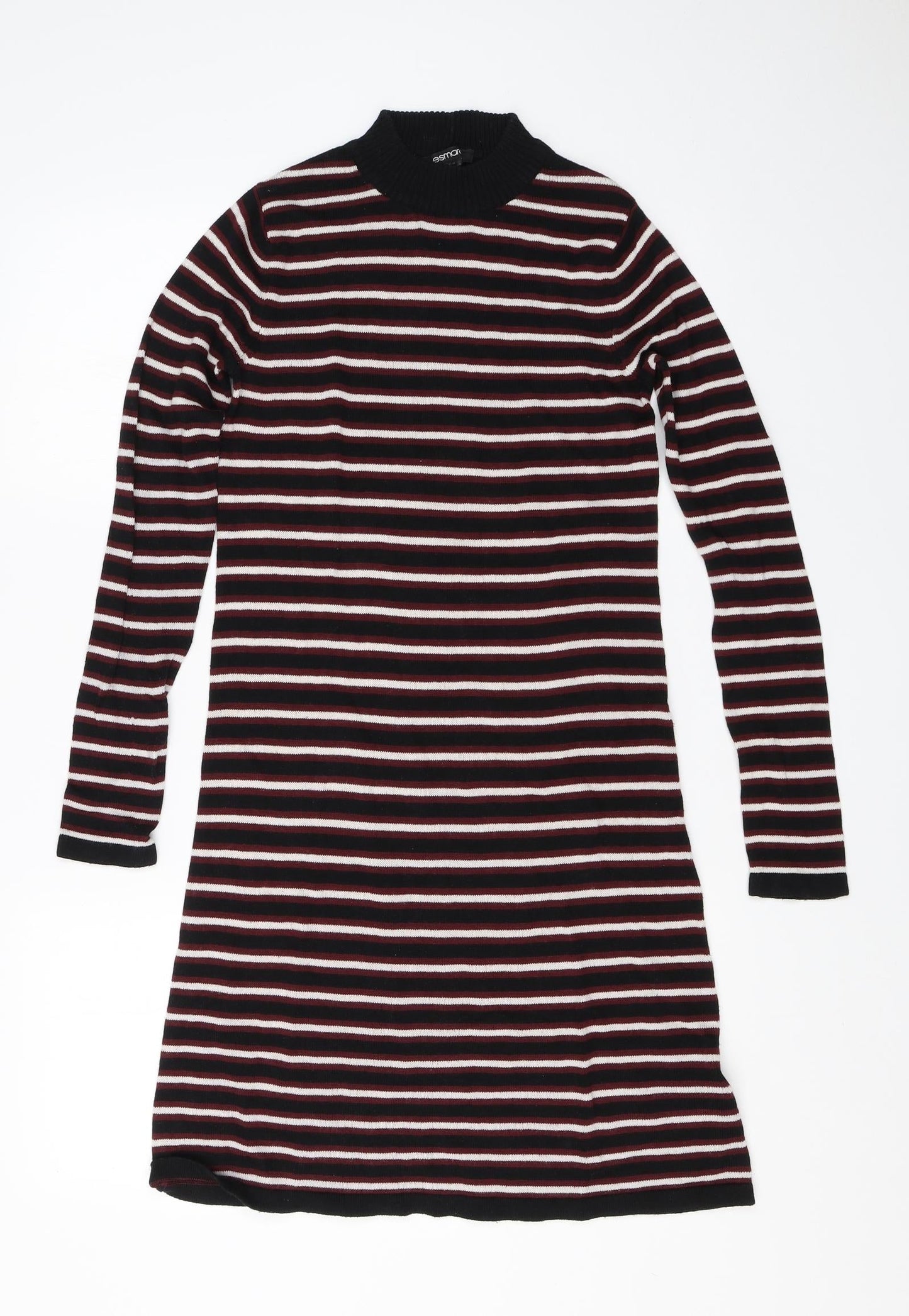 ESMARA Womens Red Striped Cotton T-Shirt Dress  Size 8  Halter