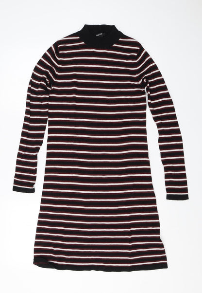 ESMARA Womens Red Striped Cotton T-Shirt Dress  Size 8  Halter