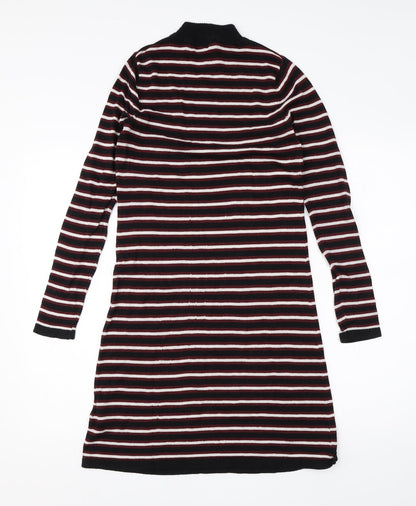 ESMARA Womens Red Striped Cotton T-Shirt Dress  Size 8  Halter