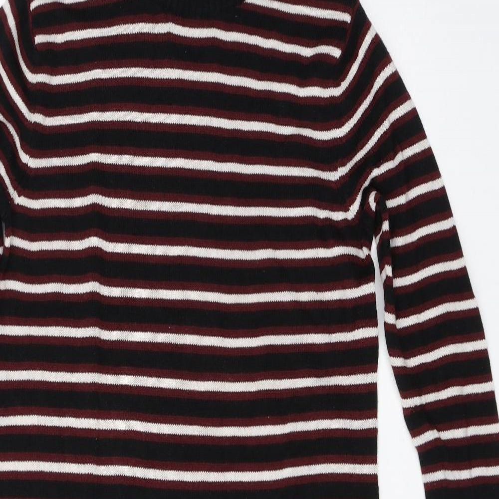 ESMARA Womens Red Striped Cotton T-Shirt Dress  Size 8  Halter