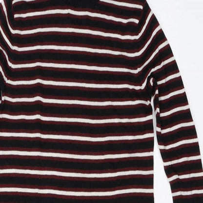 ESMARA Womens Red Striped Cotton T-Shirt Dress  Size 8  Halter