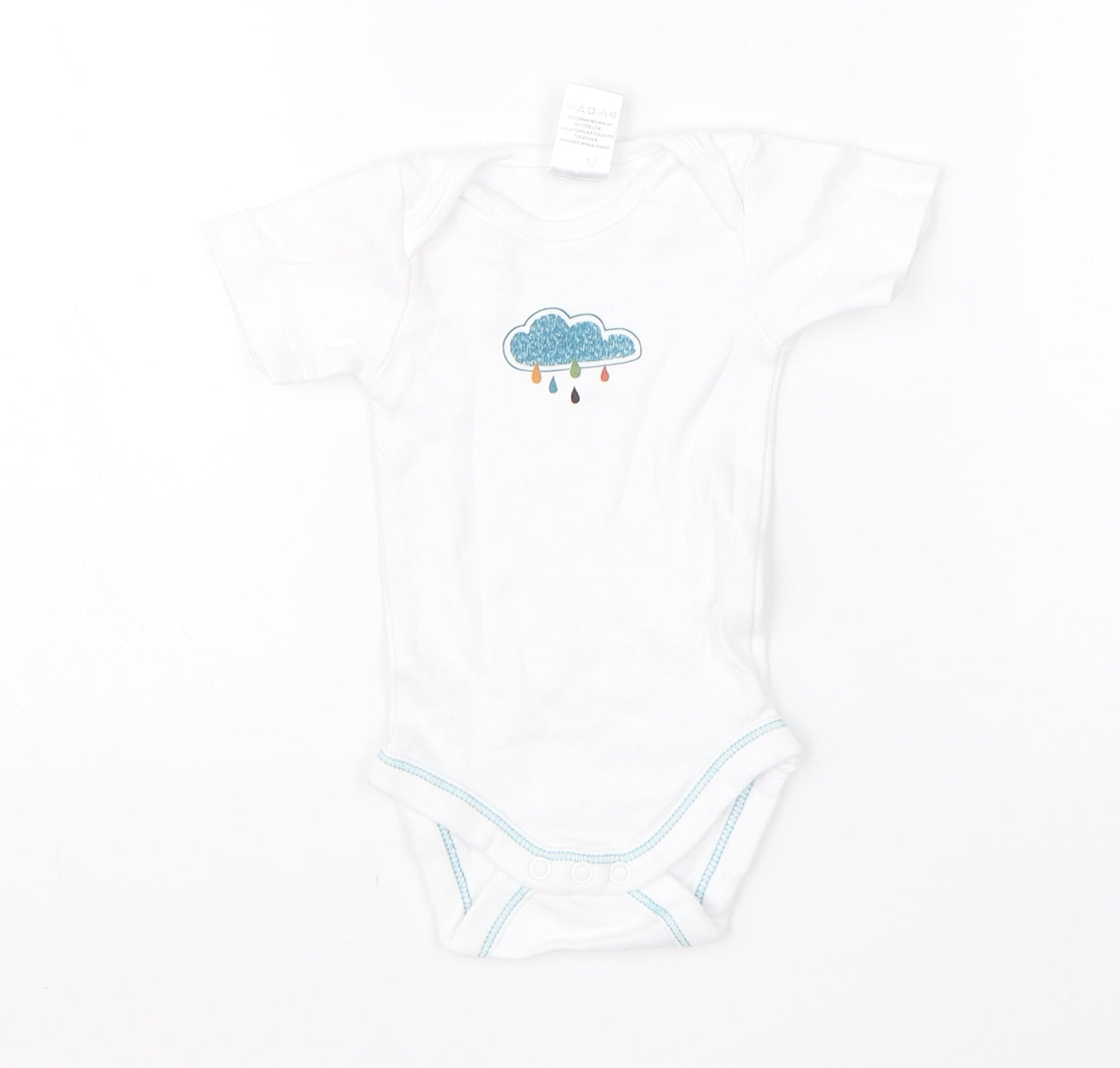 Lily & Dan Baby White  Cotton Babygrow One-Piece Size 0-3 Months