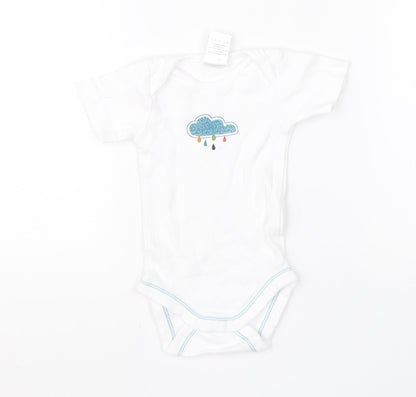 Lily & Dan Baby White  Cotton Babygrow One-Piece Size 0-3 Months