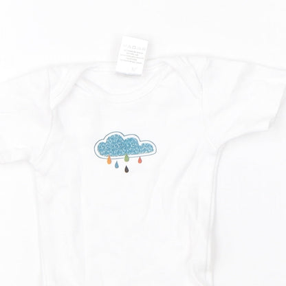 Lily & Dan Baby White  Cotton Babygrow One-Piece Size 0-3 Months