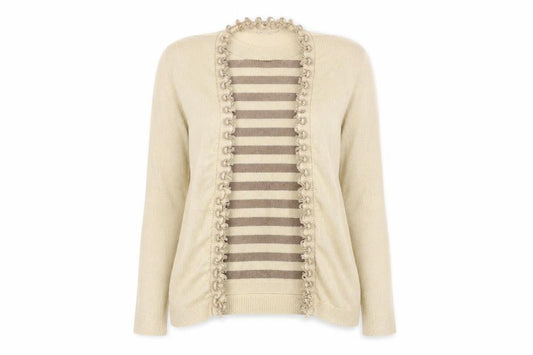 Womens UK Size M Future Lady Beige Cardigan Jumper