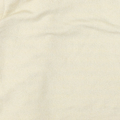 Future Lady Womens Beige Round Neck Striped Elastane Cardigan Jumper Size M