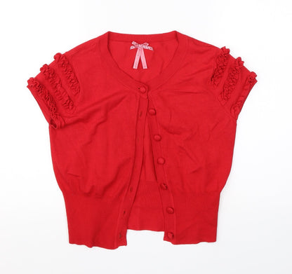 Womens UK Size 12 NEXT Red Cardigan Jumper