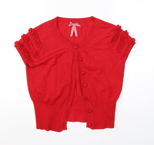 Womens UK Size 12 NEXT Red Cardigan Jumper