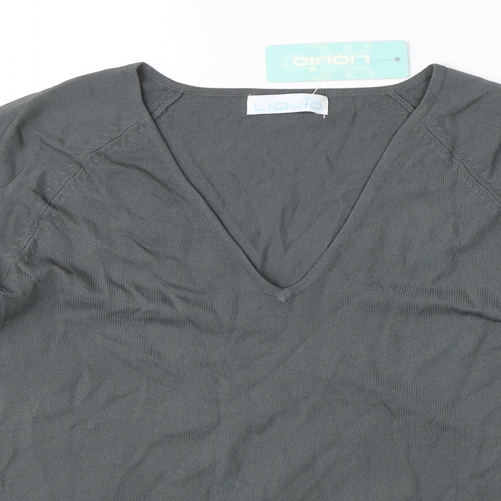Womens UK Size M Liquid Green Pullover Jumper