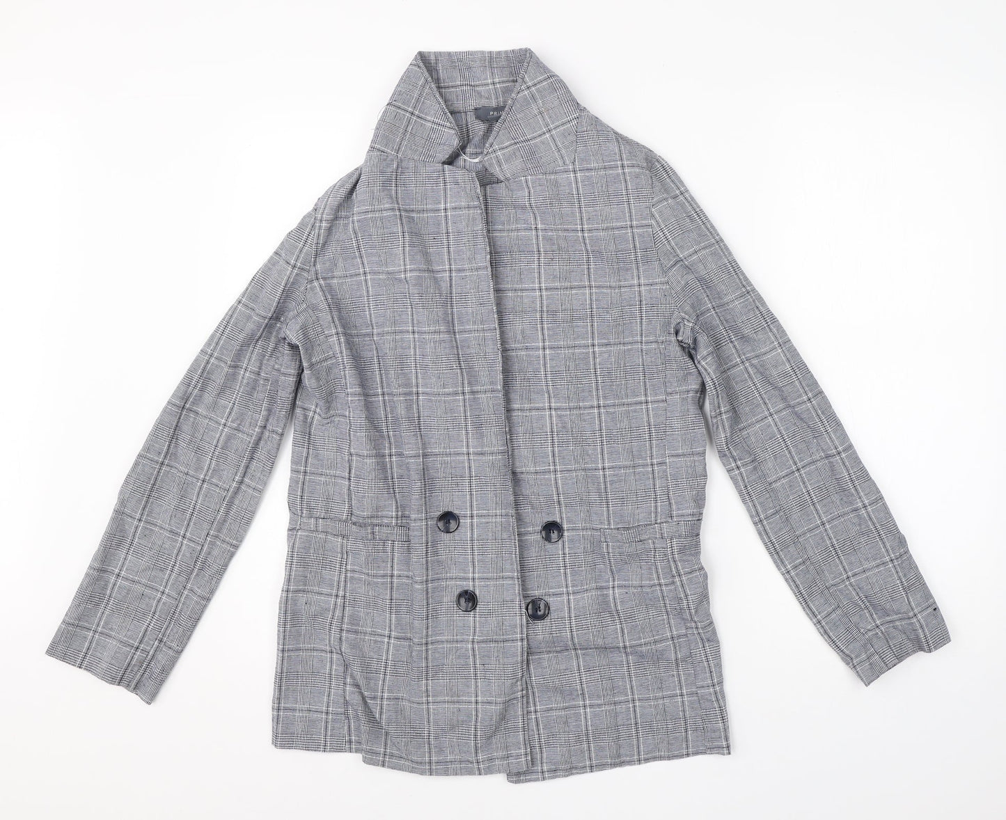 Primark Womens Blue Check  Jacket Blazer Size 12