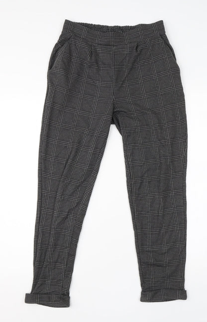 Primark Womens Grey Houndstooth Polyester Dress Pants Trousers Size 8 L25 in Regular