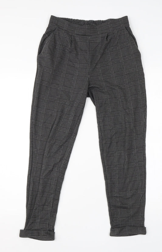 Primark Womens Grey Houndstooth Polyester Dress Pants Trousers Size 8 L25 in Regular