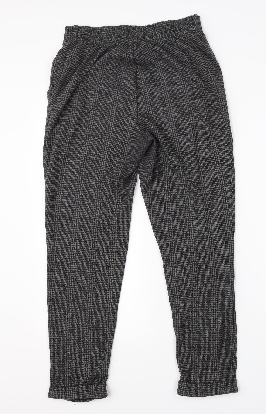 Primark Womens Grey Houndstooth Polyester Dress Pants Trousers Size 8 L25 in Regular