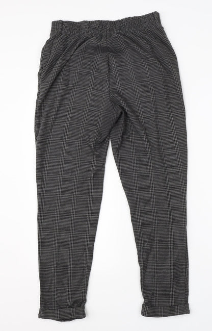 Primark Womens Grey Houndstooth Polyester Dress Pants Trousers Size 8 L25 in Regular