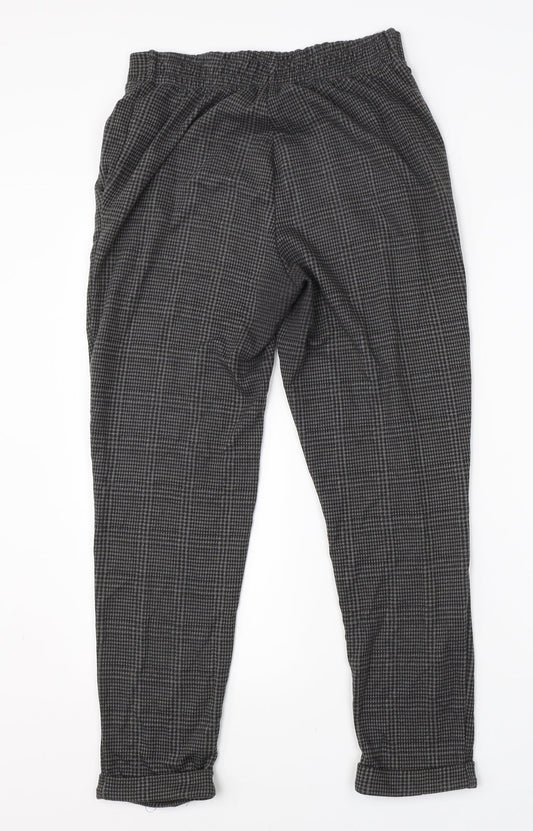 Primark Womens Grey Houndstooth Polyester Dress Pants Trousers Size 8 L25 in Regular