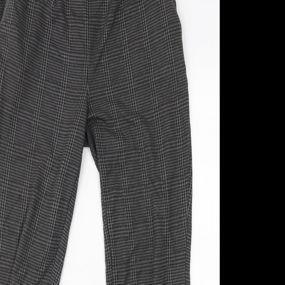 Primark Womens Grey Houndstooth Polyester Dress Pants Trousers Size 8 L25 in Regular