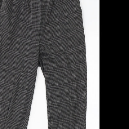 Primark Womens Grey Houndstooth Polyester Dress Pants Trousers Size 8 L25 in Regular
