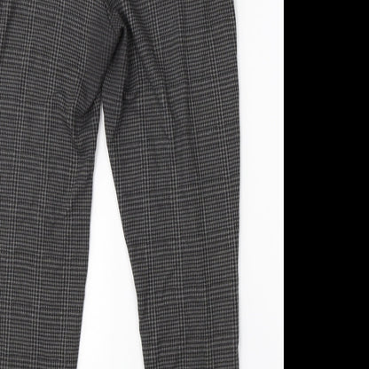 Primark Womens Grey Houndstooth Polyester Dress Pants Trousers Size 8 L25 in Regular
