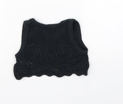 NEXT Girls Black  Cotton Shrug Jumper Size 9-12 Months