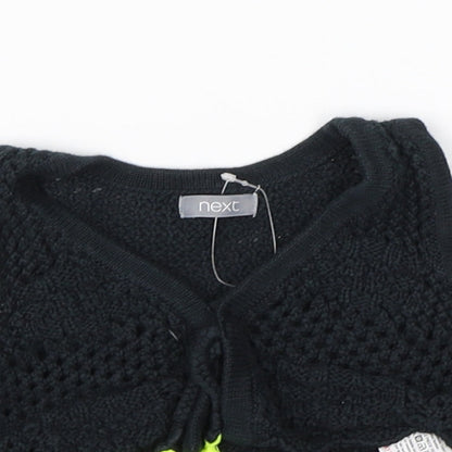 NEXT Girls Black  Cotton Shrug Jumper Size 9-12 Months