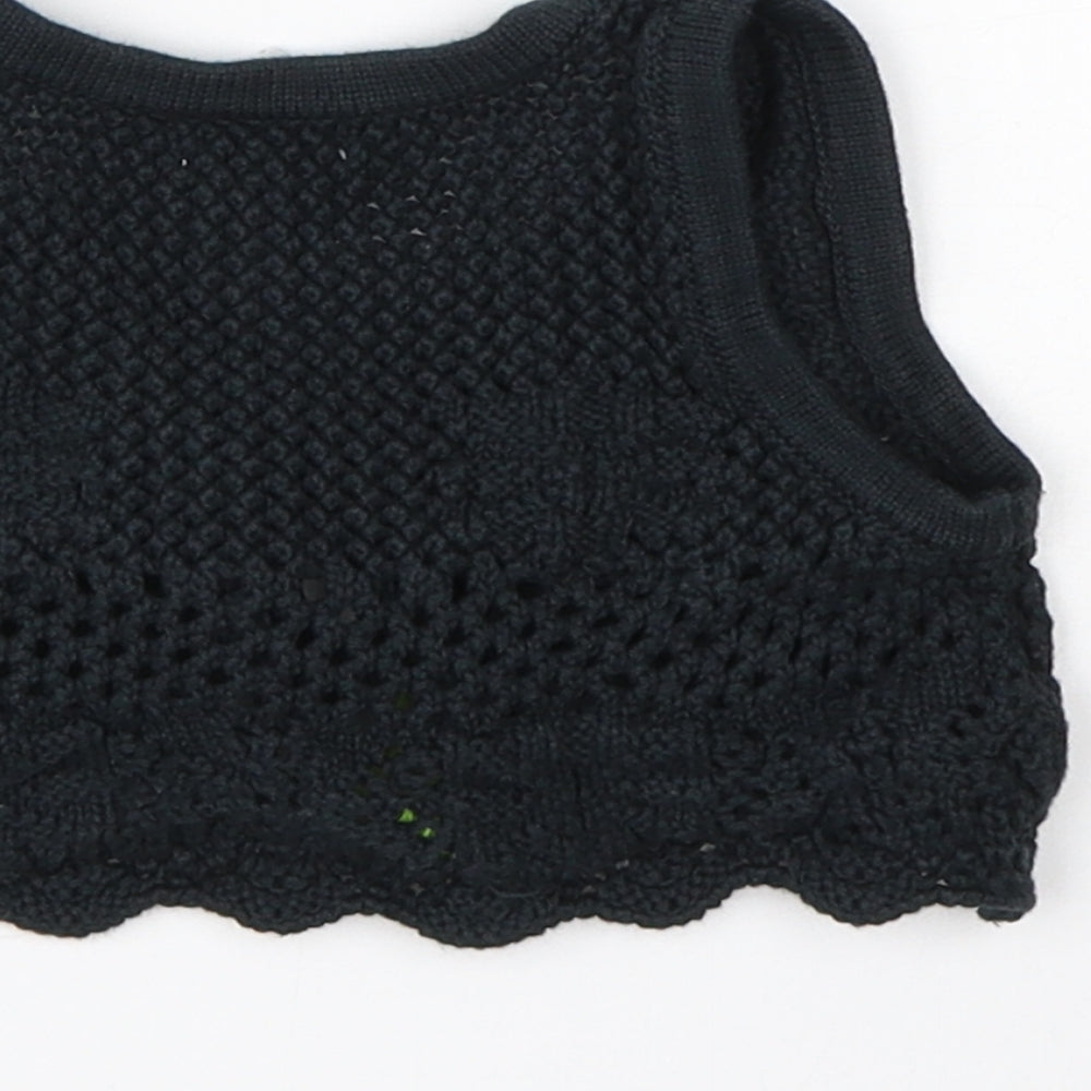 NEXT Girls Black  Cotton Shrug Jumper Size 9-12 Months