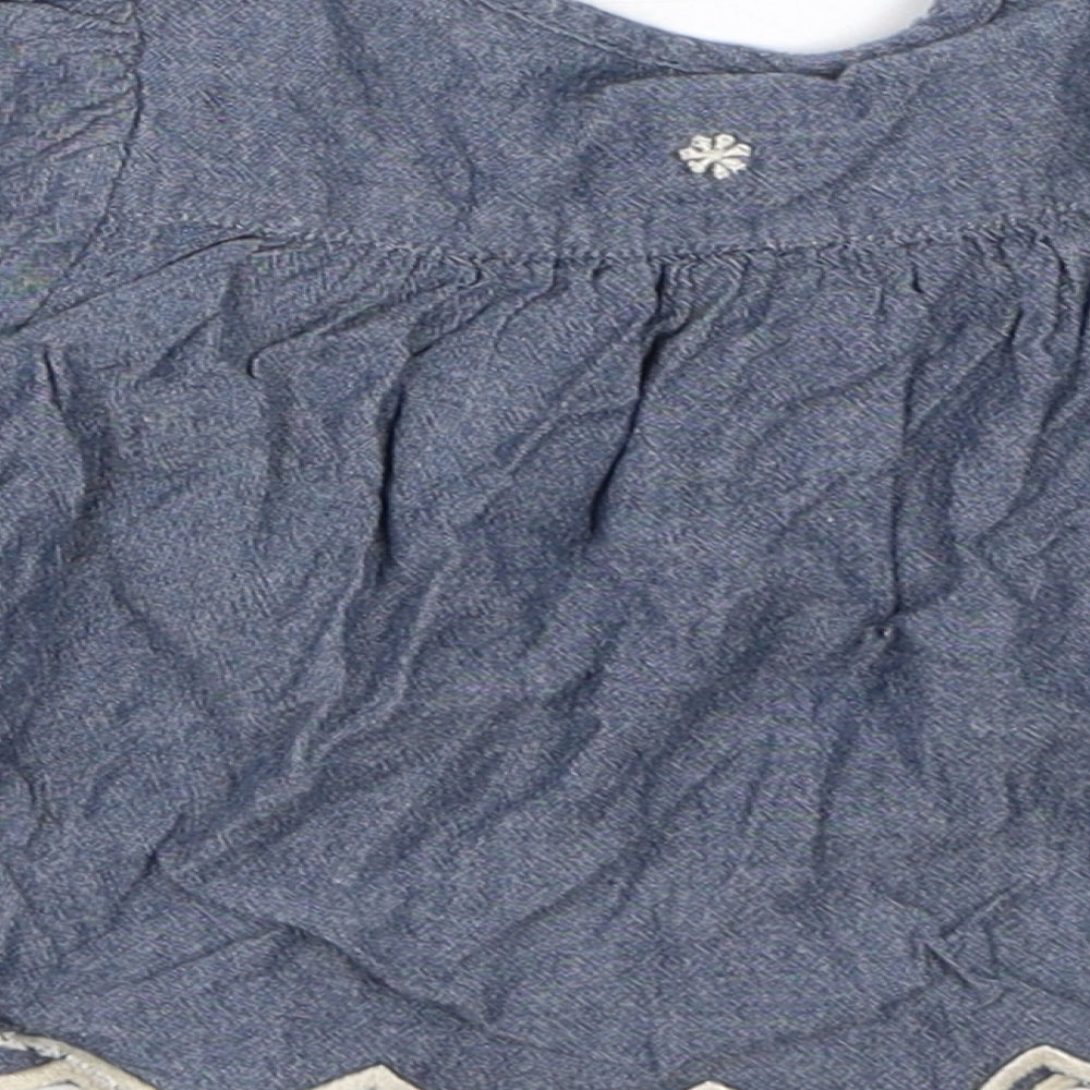 Monsoon Girls Blue  Cotton Shift  Size 0-3 Months
