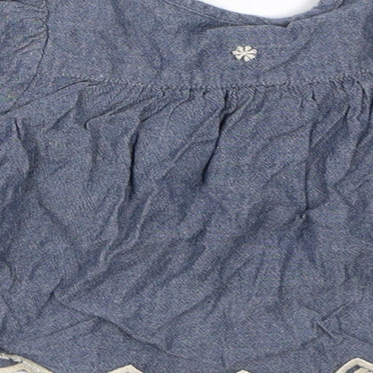 Monsoon Girls Blue  Cotton Shift  Size 0-3 Months