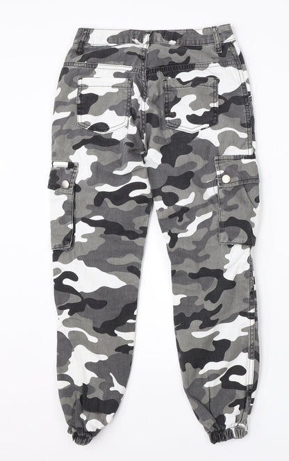 New Look Girls Grey Camouflage Cotton Skinny Jeans Size 9 Months  Regular