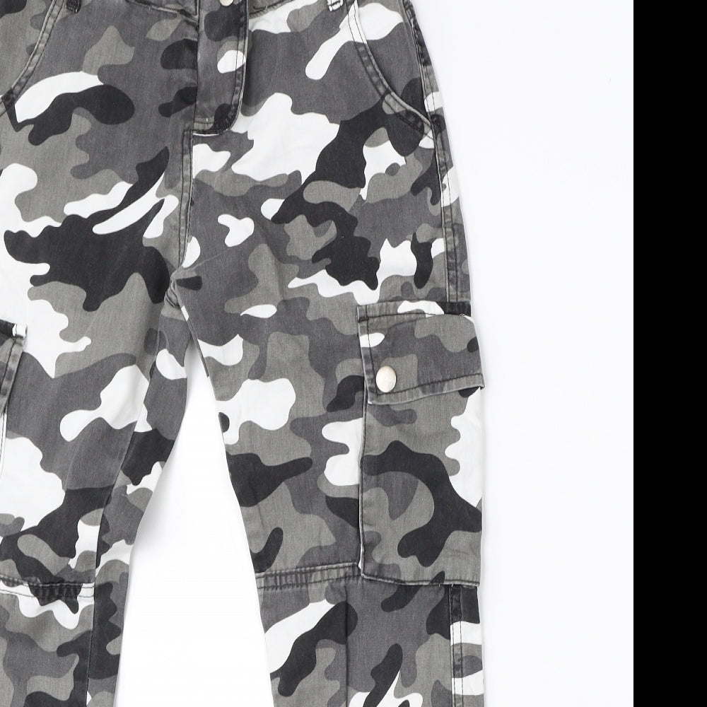 New Look Girls Grey Camouflage Cotton Skinny Jeans Size 9 Months  Regular