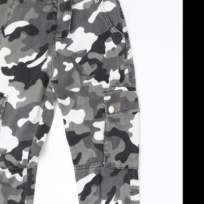 New Look Girls Grey Camouflage Cotton Skinny Jeans Size 9 Months  Regular