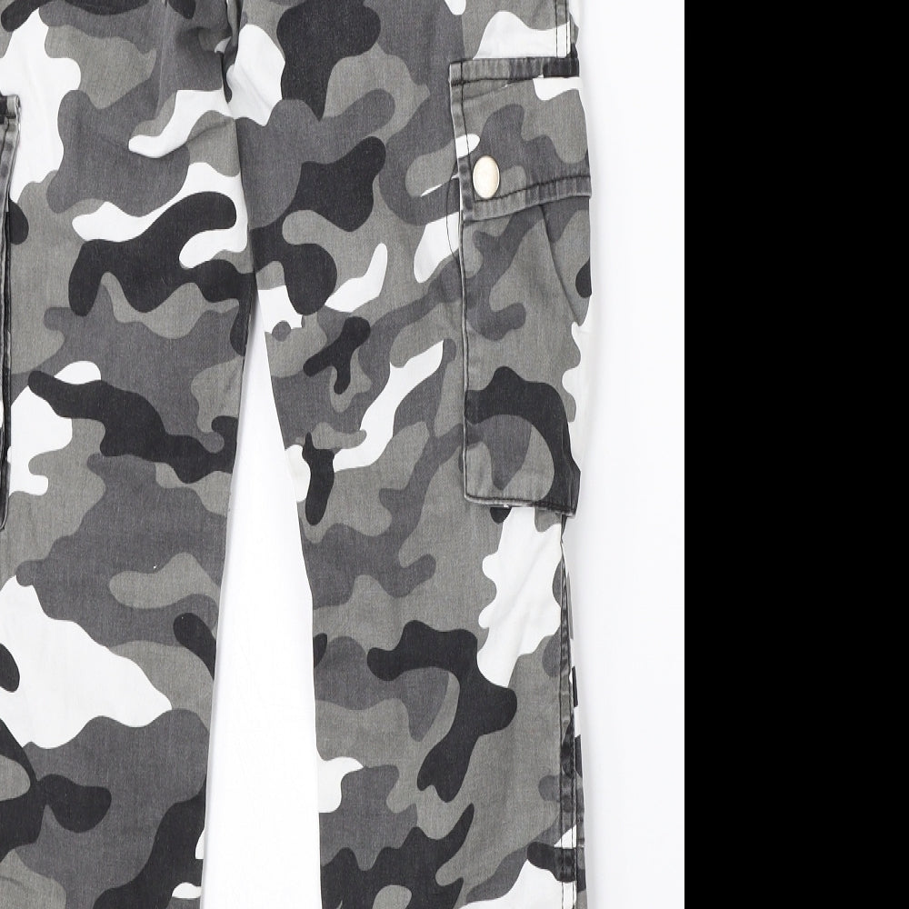 New Look Girls Grey Camouflage Cotton Skinny Jeans Size 9 Months  Regular