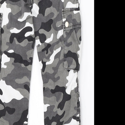 New Look Girls Grey Camouflage Cotton Skinny Jeans Size 9 Months  Regular
