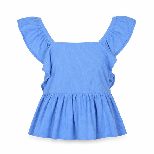 Papaya Womens Blue  Polyester Basic Blouse Size 14 Off the Shoulder