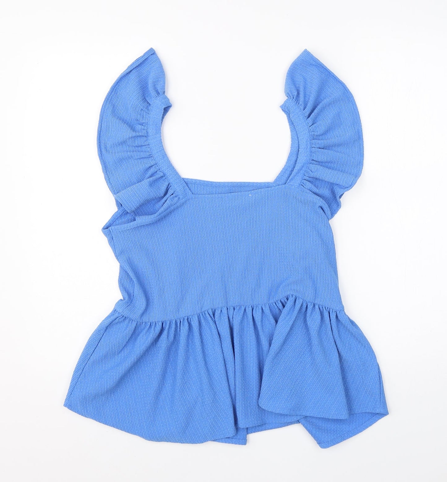 Papaya Womens Blue  Polyester Basic Blouse Size 14 Off the Shoulder