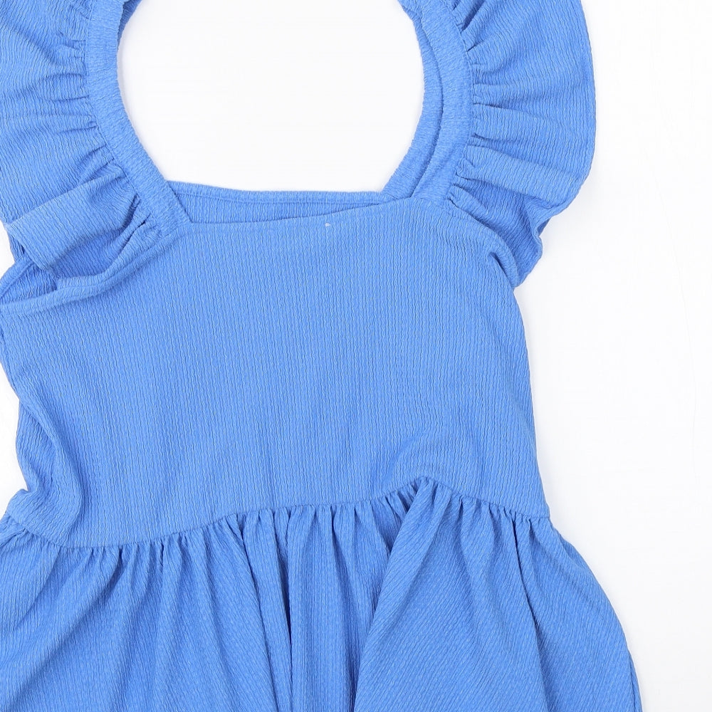 Papaya Womens Blue  Polyester Basic Blouse Size 14 Off the Shoulder