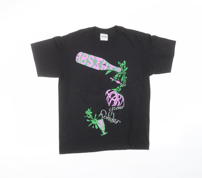 Womens UK Size S Hanes Black Basic T-Shirt