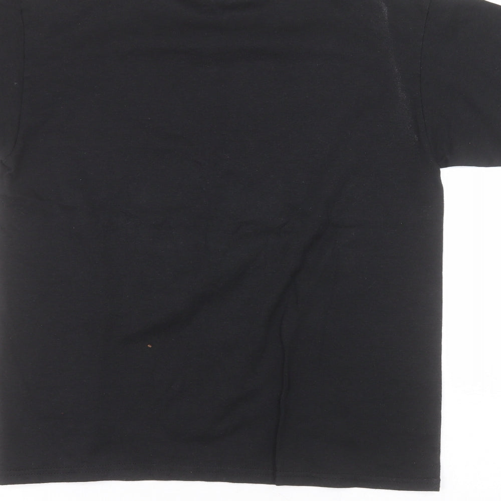 Womens UK Size S Hanes Black Basic T-Shirt