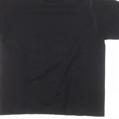 Womens UK Size S Hanes Black Basic T-Shirt