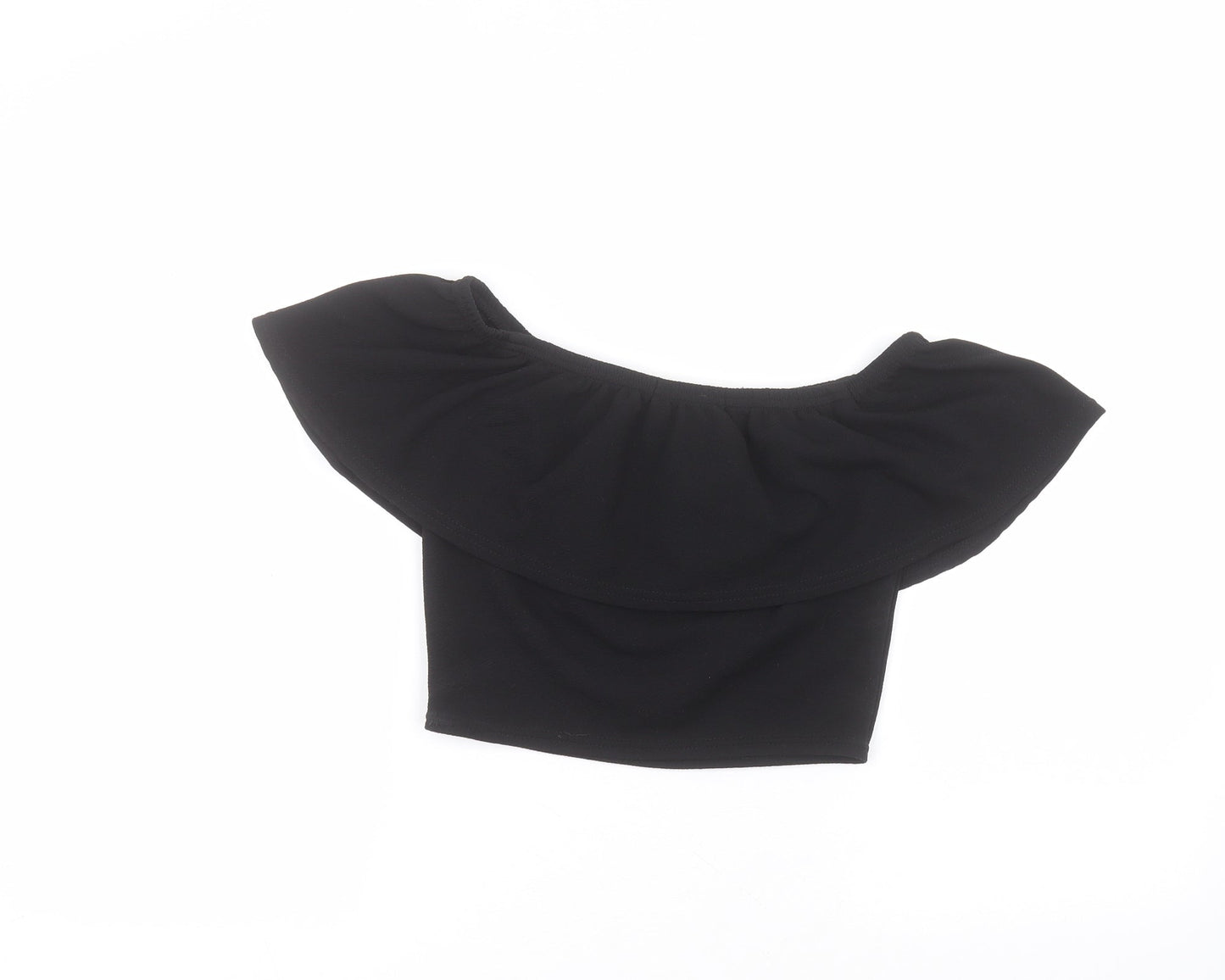 Glamour Babe Womens Black  Polyester Cropped T-Shirt Size S Round Neck