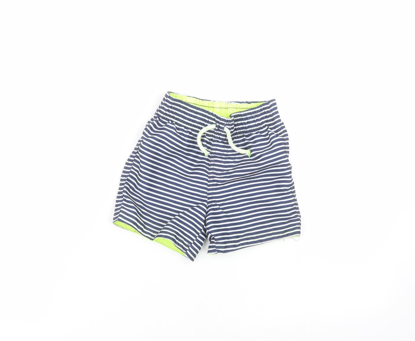 Primark Baby Blue Striped Polyester Cropped Trousers Size 18-24 Months   - swim short
