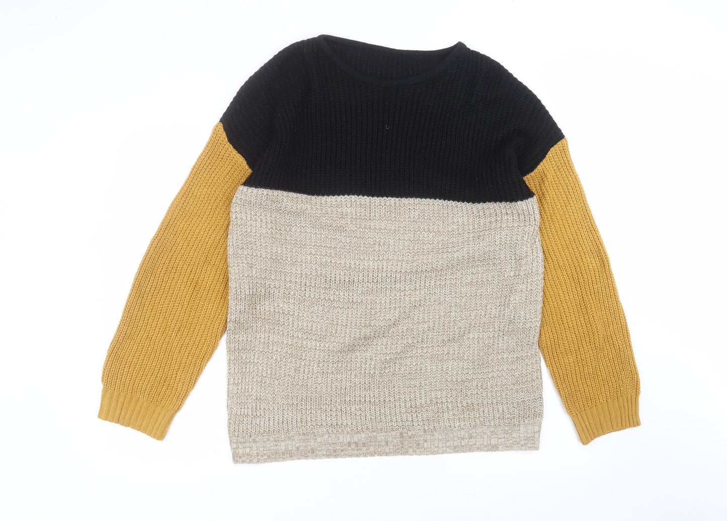 SheIn Womens Brown Round Neck  Cotton Pullover Jumper Size M