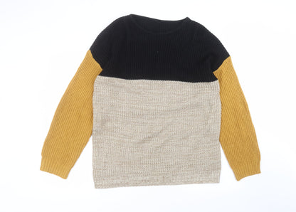 SheIn Womens Brown Round Neck  Cotton Pullover Jumper Size M