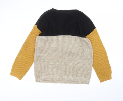 SheIn Womens Brown Round Neck  Cotton Pullover Jumper Size M