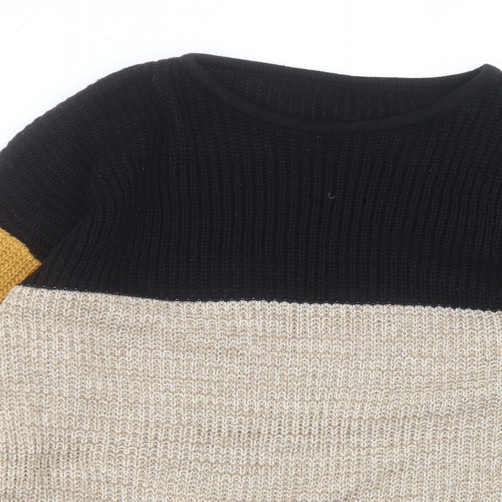 SheIn Womens Brown Round Neck  Cotton Pullover Jumper Size M